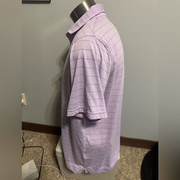 FootJoy Mens XL Purple Striped Mens Short Sleeve Polo - Picture 2 of 7